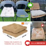COJINES PARA SILLAS 40x40x5CM CON EFECTO TRIDIMENSIONAL CON RELLNO 100% POLIÉSTER (CAMEL) - Viste Tu Hogar