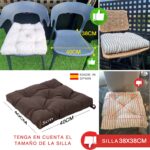 COJINES PARA SILLAS 40x40x5CM CON EFECTO TRIDIMENSIONAL CON RELLNO 100% POLIÉSTER (CHOCOLATE) - Viste Tu Hogar