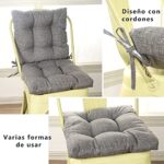 COJINES PARA SILLAS 40x40x5CM CON EFECTO TRIDIMENSIONAL CON RELLNO 100% POLIÉSTER (GRIS VAQUERO) - Viste Tu Hogar