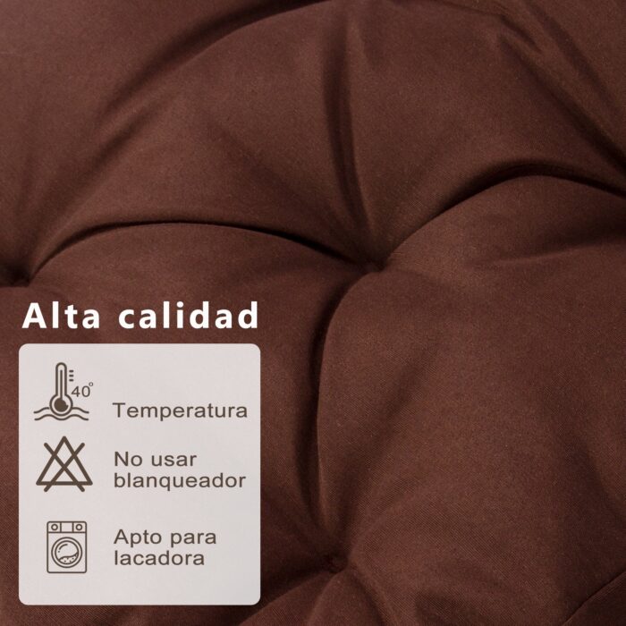 COJINES PARA SILLAS 40x40x5CM CON EFECTO TRIDIMENSIONAL CON RELLNO 100% POLIÉSTER (MARRÓN) - Viste Tu Hogar