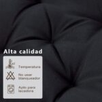 COJINES PARA SILLAS 40x40x5CM CON EFECTO TRIDIMENSIONAL CON RELLNO 100% POLIÉSTER (NEGRO) - Viste Tu Hogar