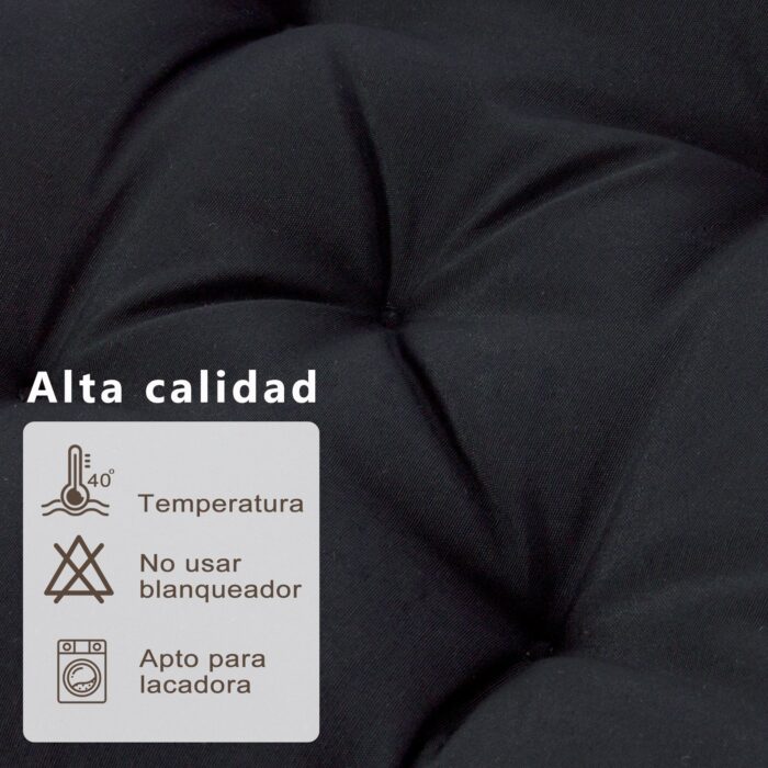 COJINES PARA SILLAS 40x40x5CM CON EFECTO TRIDIMENSIONAL CON RELLNO 100% POLIÉSTER (NEGRO) - Viste Tu Hogar