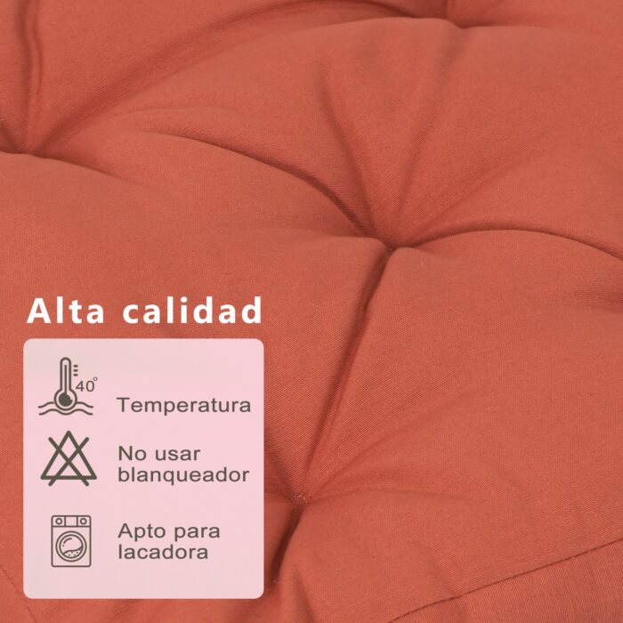 COJINES PARA SILLAS 40x40x5CM CON EFECTO TRIDIMENSIONAL CON RELLNO 100% POLIÉSTER (TEJA) - Viste Tu Hogar