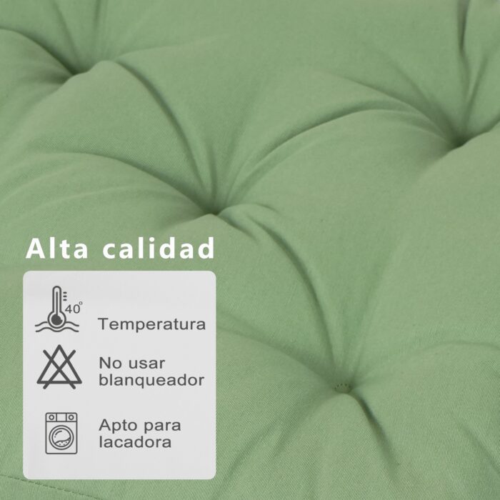 COJINES PARA SILLAS 40x40x5CM CON EFECTO TRIDIMENSIONAL CON RELLNO 100% POLIÉSTER (VERDE AGUACATE) - Viste Tu Hogar