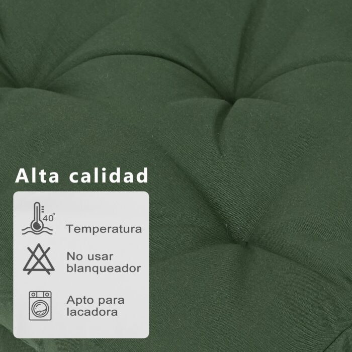 COJINES PARA SILLAS 40x40x5CM CON EFECTO TRIDIMENSIONAL CON RELLNO 100% POLIÉSTER (VERDE MILITAR) - Viste Tu Hogar