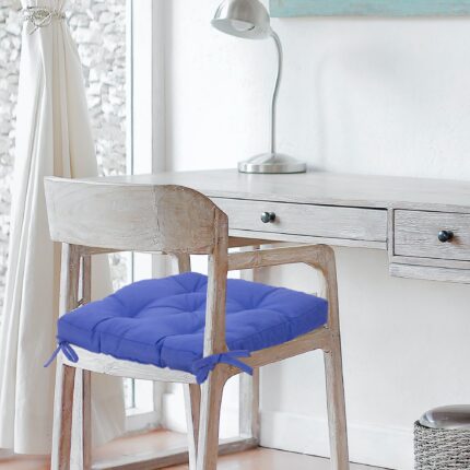 COJINES PARA SILLAS 45x45x5CM CON EFECTO TRIDIMENSIONAL CON RELLNO 100% POLIÉSTER (AZUL) - Viste Tu Hogar