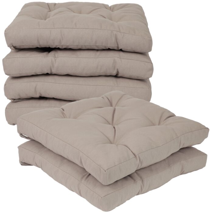 COJINES PARA SILLAS 45x45x5CM CON EFECTO TRIDIMENSIONAL CON RELLNO 100% POLIÉSTER (BEIGE) - Viste Tu Hogar