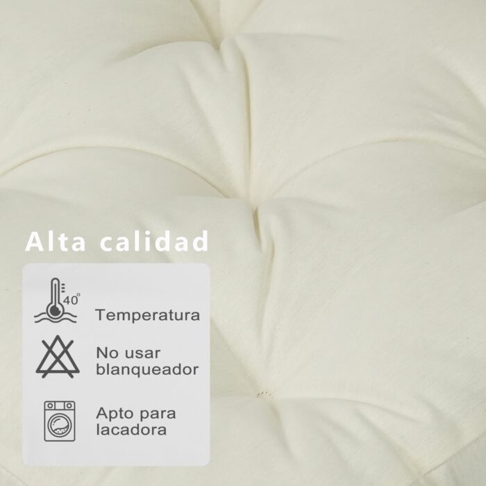 COJINES PARA SILLAS 45x45x5CM CON EFECTO TRIDIMENSIONAL CON RELLNO 100% POLIÉSTER (BLANCO) - Viste Tu Hogar