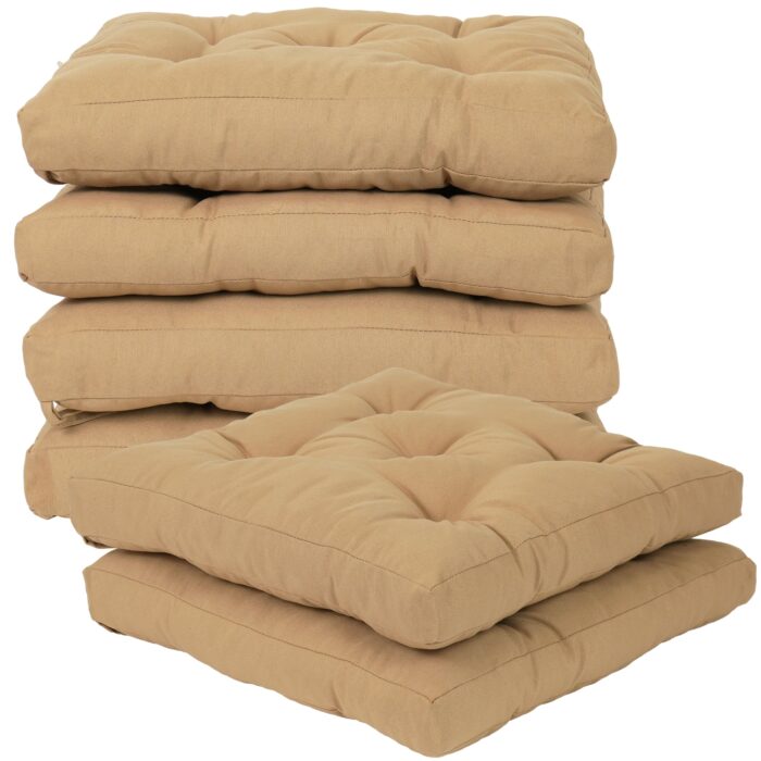 COJINES PARA SILLAS 45x45x5CM CON EFECTO TRIDIMENSIONAL CON RELLNO 100% POLIÉSTER (CAMEL) - Viste Tu Hogar