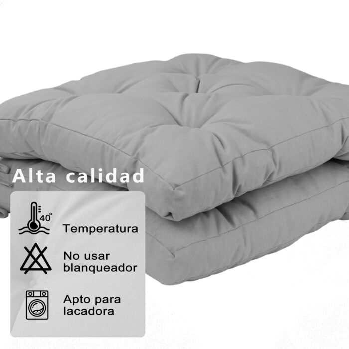 COJINES PARA SILLAS 45x45x5CM CON EFECTO TRIDIMENSIONAL CON RELLNO 100% POLIÉSTER (GRIS CLARO) - Viste Tu Hogar