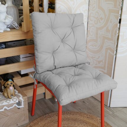 COJINES PARA SILLAS 45x45x5CM CON EFECTO TRIDIMENSIONAL CON RELLNO 100% POLIÉSTER (GRIS CLARO) - Viste Tu Hogar