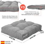 COJINES PARA SILLAS 45x45x5CM CON EFECTO TRIDIMENSIONAL CON RELLNO 100% POLIÉSTER (GRIS VAQUERO) - Viste Tu Hogar