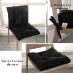 COJINES PARA SILLAS 45x45x5CM CON EFECTO TRIDIMENSIONAL CON RELLNO 100% POLIÉSTER (NEGRO) - Viste Tu Hogar