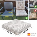 COJINES PARA SILLAS 45x45x5CM CON EFECTO TRIDIMENSIONAL CON RELLNO 100% POLIÉSTER (RAYAS EN GRIS) - Viste Tu Hogar