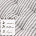 COJINES PARA SILLAS 45x45x5CM CON EFECTO TRIDIMENSIONAL CON RELLNO 100% POLIÉSTER (RAYAS EN GRIS) - Viste Tu Hogar