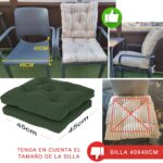 COJINES PARA SILLAS 45x45x5CM CON EFECTO TRIDIMENSIONAL CON RELLNO 100% POLIÉSTER (VERDE MILITAR) - Viste Tu Hogar