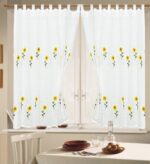 Cortina De Cocina Con diseño de girasoles Poliéster - VISTE TU HOGAR ONLINE