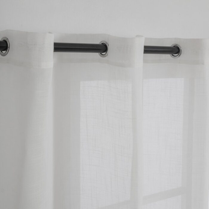 CORTINA DE COCINA DE GASA CON RAYAS CALADAS 100X140CM Y 140X140CM - Viste Tu Hogar
