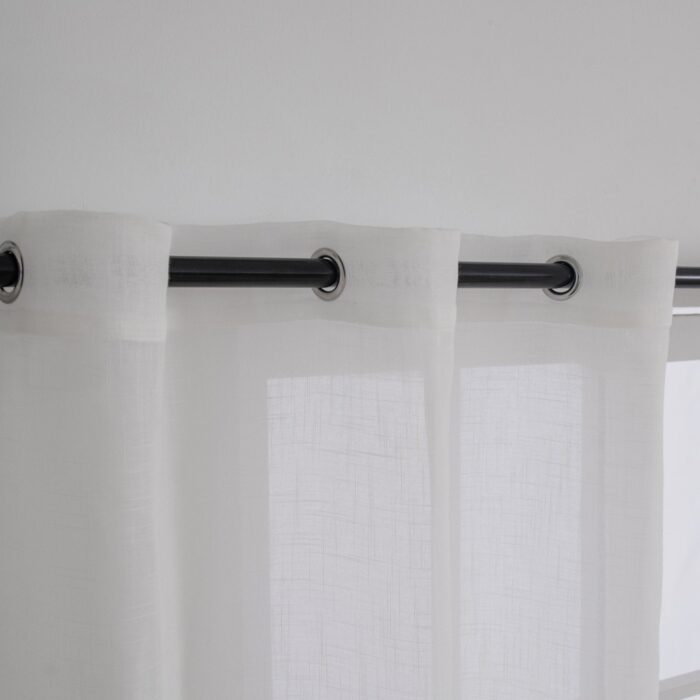 CORTINA DE COCINA DE GASA CON RAYAS CALADAS 100X140CM Y 140X140CM - Viste Tu Hogar
