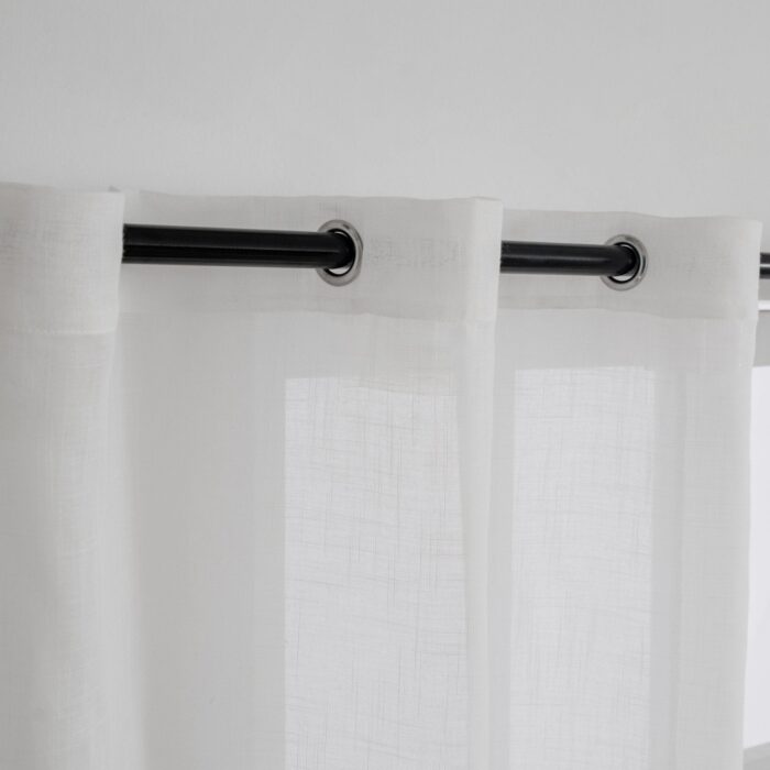CORTINA DE COCINA DE GASA CON RAYAS CALADAS 100X140CM Y 140X140CM - Viste Tu Hogar