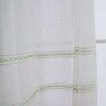 CORTINA DE COCINA DE GASA CON RAYAS CALADAS 100X140CM Y 140X140CM - Viste Tu Hogar