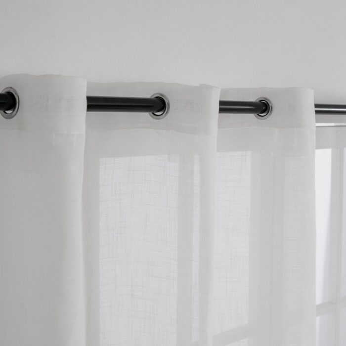 CORTINA DE COCINA DE GASA CON RAYAS CALADAS 100X140CM Y 140X140CM - Viste Tu Hogar