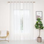 CORTINA DE GASA CON RAYAS VERTICALES DE HILOS PLATEADOS 140X260CM - Viste Tu Hogar