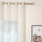 CORTINA DE GASA CON RAYAS VERTICALES DE HILOS PLATEADOS 140X260CM - Viste Tu Hogar