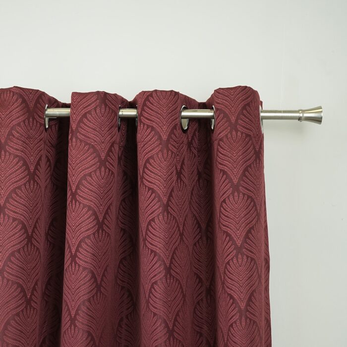 Cortina de Jacquard Poliéster Con Estampado De Flor De Abanico - Viste Tu Hogar