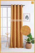 Cortina de Jacquard Poliéster Con Estampado De Flor De Abanico - VISTE TU HOGAR ONLINE