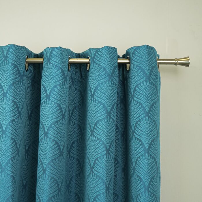 Cortina de Jacquard Poliéster Con Estampado De Flor De Abanico - Viste Tu Hogar