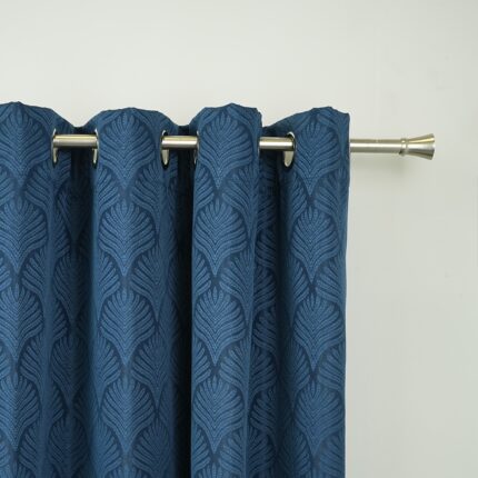 Cortina de Jacquard Poliéster Con Estampado De Flor De Abanico - Viste Tu Hogar