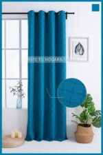 Cortina de Jacquard Poliéster Con Estampado De Flor De Abanico - VISTE TU HOGAR ONLINE