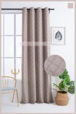 Cortina de Jacquard Poliéster Con Estampado De Flor De Abanico - VISTE TU HOGAR ONLINE