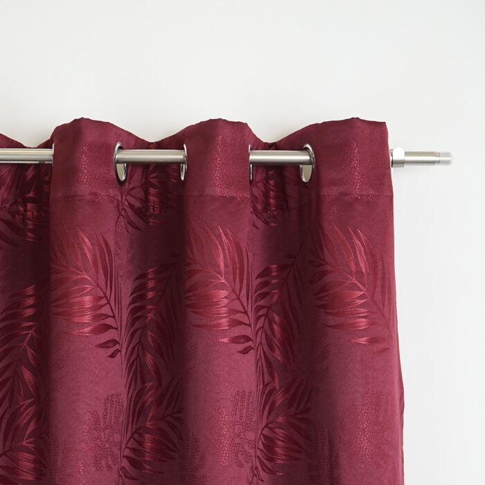 Cortina de Jacquard Poliéster Con Estampado De Hojas De Bambú - Viste Tu Hogar