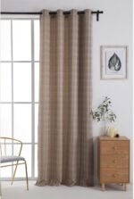 Cortina de Jacquard Poliéster Con Estampado De Plumas - VISTE TU HOGAR ONLINE