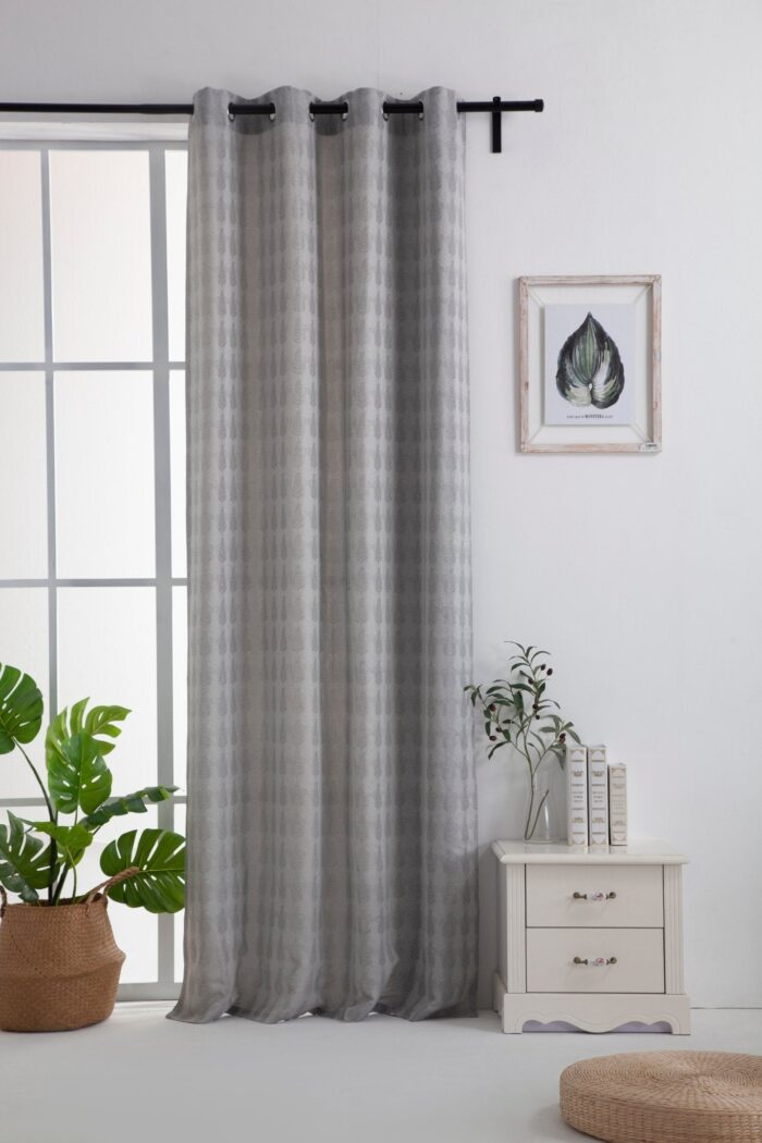 Cortina de Jacquard Poliéster Con Estampado De Plumas - Viste Tu Hogar