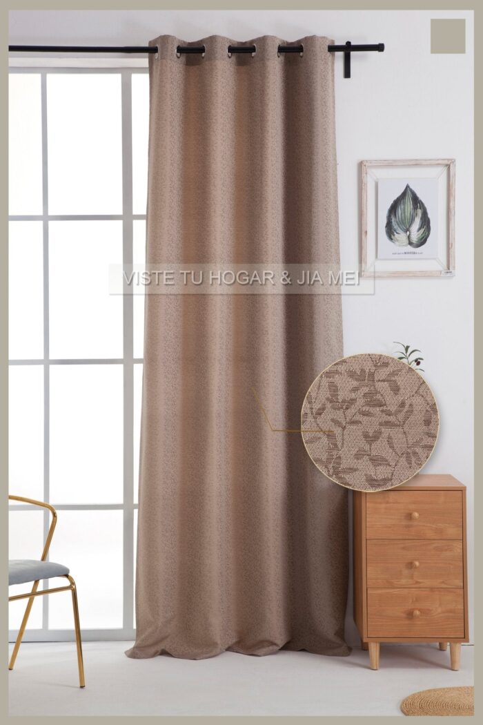 Cortina de Jacquard Poliéster Con Estampado De Ramitas - Viste Tu Hogar