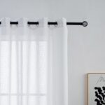 CORTINA DE LINO CON EFECTO DE VISILLO CON ESTAMPADO DE RAYAS HORIZONTALES A DOBLE CARA 140X260CM - Viste Tu Hogar
