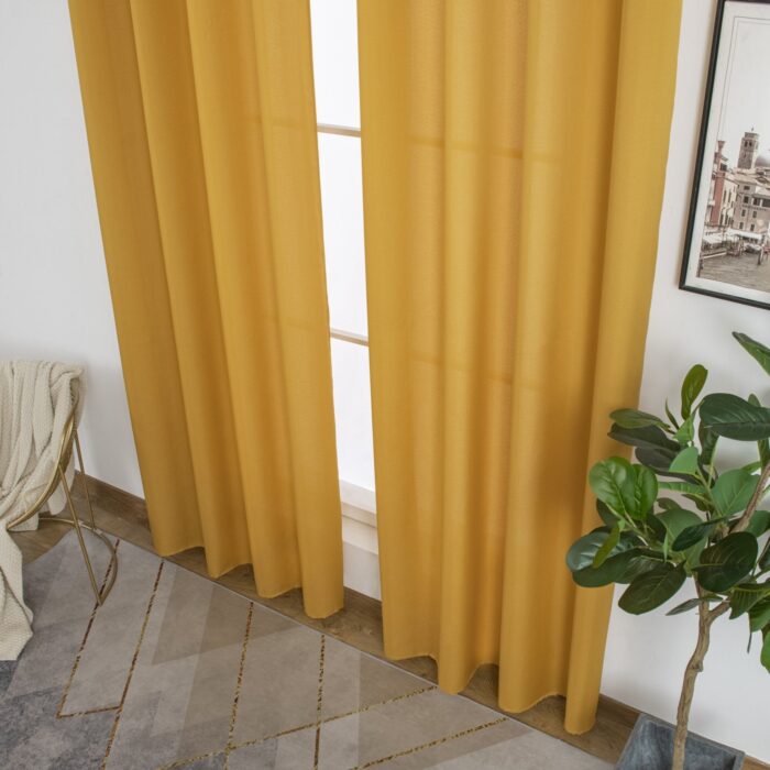 Cortina De Tejido Poliéster Colores Sólidos - Viste Tu Hogar