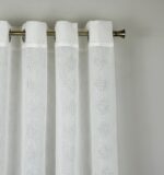 Cortina De Tela Semitranslúcido Lino Y Poliéster Con Estampado De Forma Romboi - VISTE TU HOGAR ONLINE