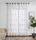 CORTINA DE VISILLO BORDADO CON HOJITAS 140X260CM - Viste Tu Hogar