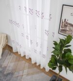 CORTINA DE VISILLO BORDADO CON HOJITAS 140X260CM - Viste Tu Hogar