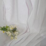 CORTINA DE VISILLO CON ESTAMPADO DE RAYAS ONDULADAS 140X260CM - Viste Tu Hogar
