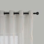 CORTINA DE VISILLO CON ESTAMPADO DE RAYAS ONDULADAS 140X260CM - Viste Tu Hogar