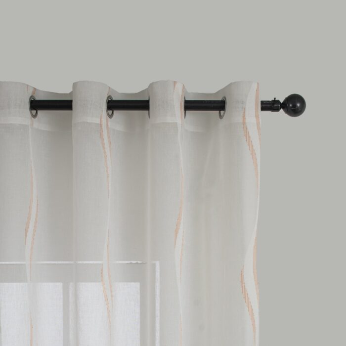 CORTINA DE VISILLO CON ESTAMPADO DE RAYAS ONDULADAS 140X260CM - Viste Tu Hogar