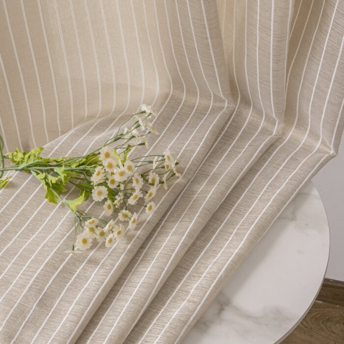 CORTINA DE VISILLO CON ESTAMPADO DE RAYAS ONDULADAS 140X260CM - Viste Tu Hogar