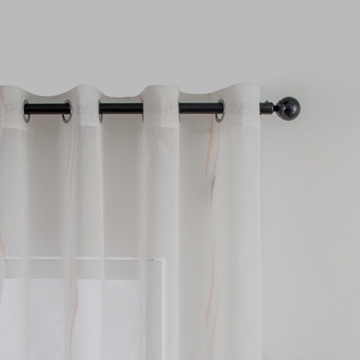 CORTINA DE VISILLO CON ESTAMPADO DE RAYAS ONDULADAS 140X260CM - Viste Tu Hogar