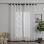 CORTINA DE VISILLO CON ESTAMPADO DE RAYAS ONDULADAS 140X260CM - Viste Tu Hogar