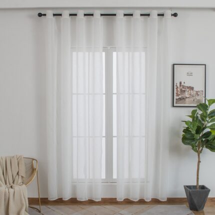 CORTINA DE VISILLO CON ESTAMPADO DE RAYAS ONDULADAS 140X260CM - Viste Tu Hogar